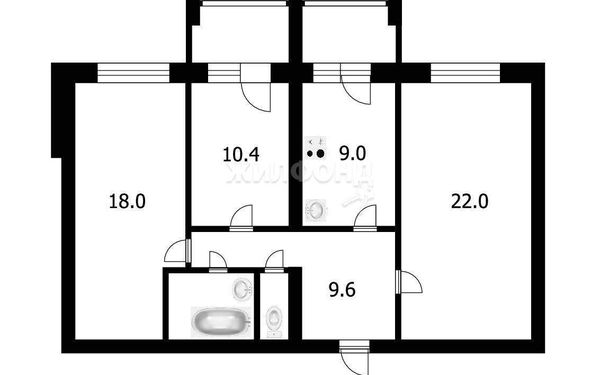 Квартира, 74.3 м²