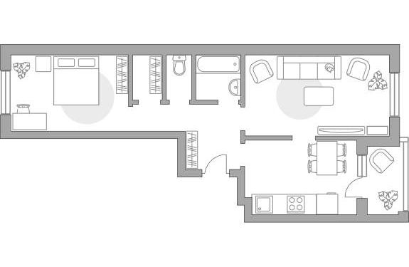 Квартира, 56.4 м²