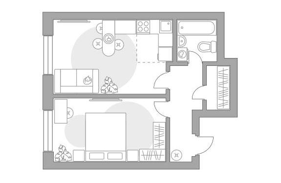 Квартира, 45.46 м²