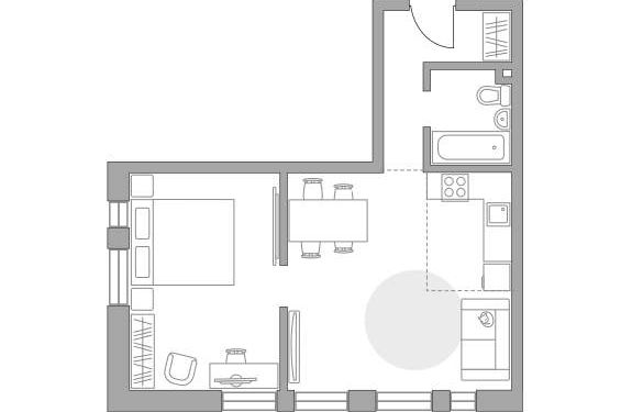 Квартира, 45.2 м²