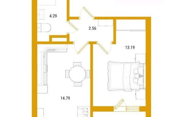 Квартира, 36.89 м²